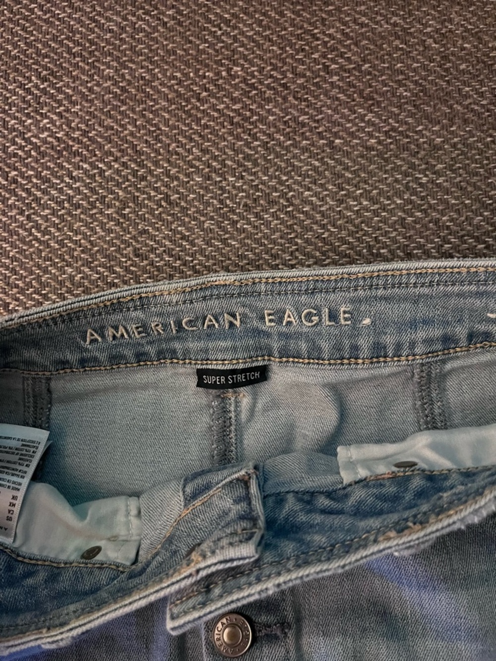American Eagle Light Wash Super Stretch Jean Skirt
